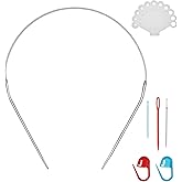 24inch (60cm) Stainless Steel Circular Knitting Needle Size US 1 (2.25mm) Metal Knitting Needles Set for Making Sweater Shawl Scarf