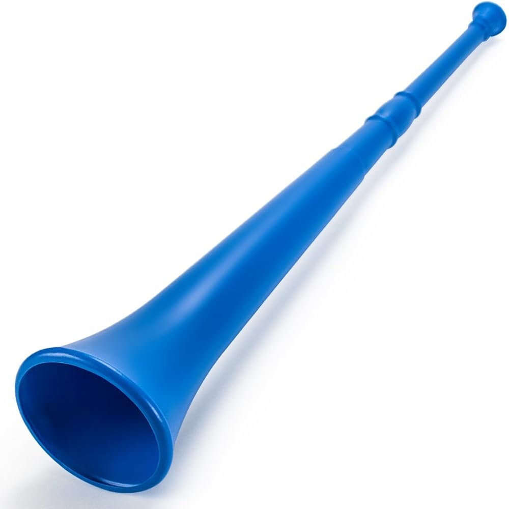 Collapsible Blue Plastic Vuvuzela Stadium Horn Great for