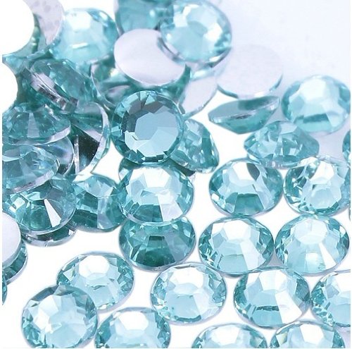 Beading Station 1000-Piece Flat Back Brilliant 14-Cut Round Rhinestones, 4mm-16ss, Sky Blue