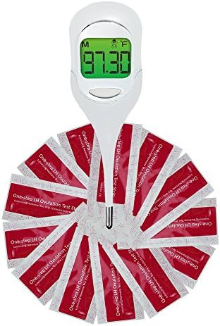 Rapid 9 Seconds Thermometer, High Sensitive 1/100th Reading, 3 Color Backlits, Fever Predict and Memories, for BBT Charting and Baby Care, with 50 counts Ovulation Test Strips for Ovulation Prediction