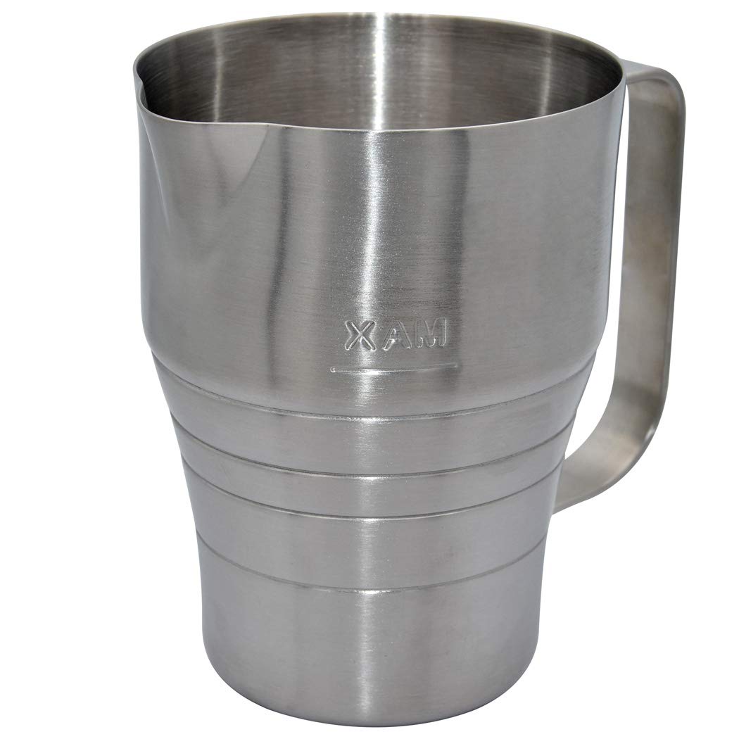 Dianoo Stainless Steel Espresso Steaming Pitcher, 30 oz, Silver, Milk Frothing Cup for Cappuccino Latte Coffee