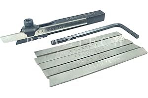 PRAZTECH® Mini Lathe Cut Off 8mm Holder Square Parting Tool + 6 HSS Blade + Key | Factory | Premium Quality Power & Hand Tool | Lathe Parts & Accessories | Tools For Industrial & Mechanical Use | DIY