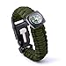 Gemgo Bracelet Survival Kit With Compass Paracord Fire Starter Scraper Whistle (2 pieces(1*black+1*green))