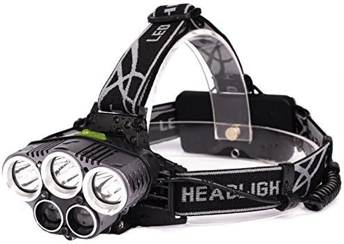 LED Headlamp Rechargeable,High Lumen Waterproof Headlights 6 Modes 5 CREE LEDs Lightweight Headlights Headlamp for Climbing Cycling Hunting Camping Hiking Fishing