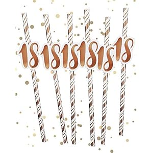 Alandra-Birthdays-STRAW-18-18th-Birthday-Straws-Cream-Rose-Gold-Metallic-One-Size Alandra Birthdays STRAW-18 18th Birthday Straws Cream & Rose Gold Metallic, One Size