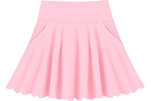 TATAKERI Toddler Girl Skirts with Shorts and Pockets Athletic Shorts Skirts for Girl A Line Scalloped Tennis Skater Skorts