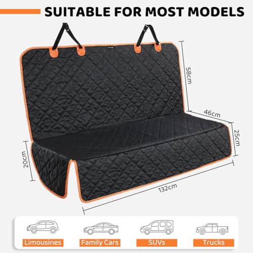 KYG Dog Car Seat Cover | Premium Waterproof & Non-slip Backseat Protector for Pets & Kids | Universal Size 132x58x46cm/52x23x18 inches