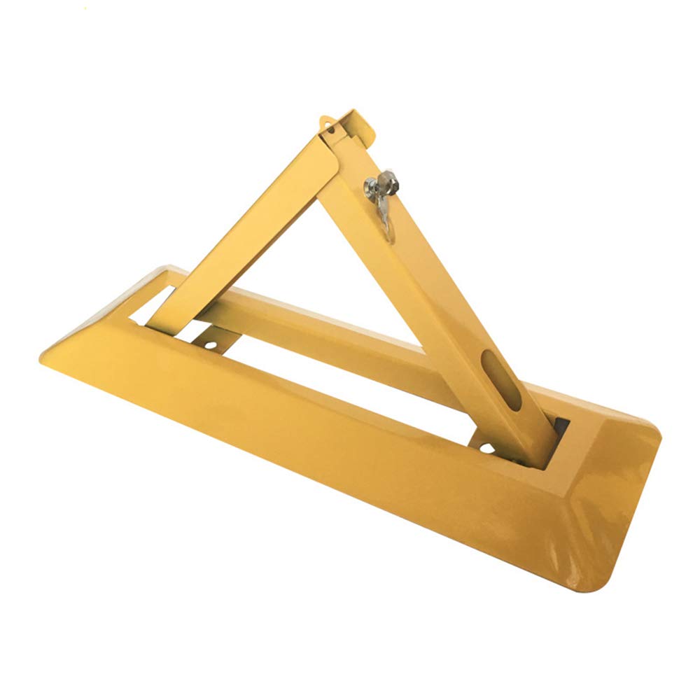 Folding Parking Barrier Heavy Duty Removable Parking Space Lock Manual Parking Blocker Yellow
