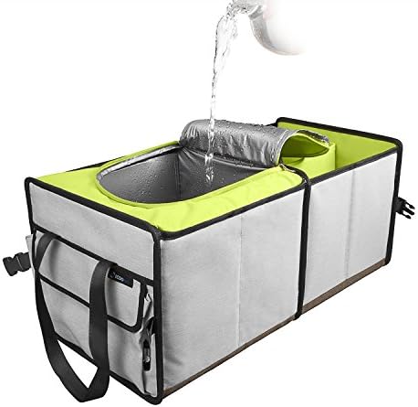 Elecfly Car Trunk Organizer- Cargo Storage Container -Durable &amp; Collapsible with Cooling and Insulation Great for Car, SUV, Truck, Minivan (Fruit Green)