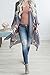 Geckatte Womens Floral Print 3/4 Sleeve Cardigan Kimono Capes Beach Cover Up Tops (Grey, l)