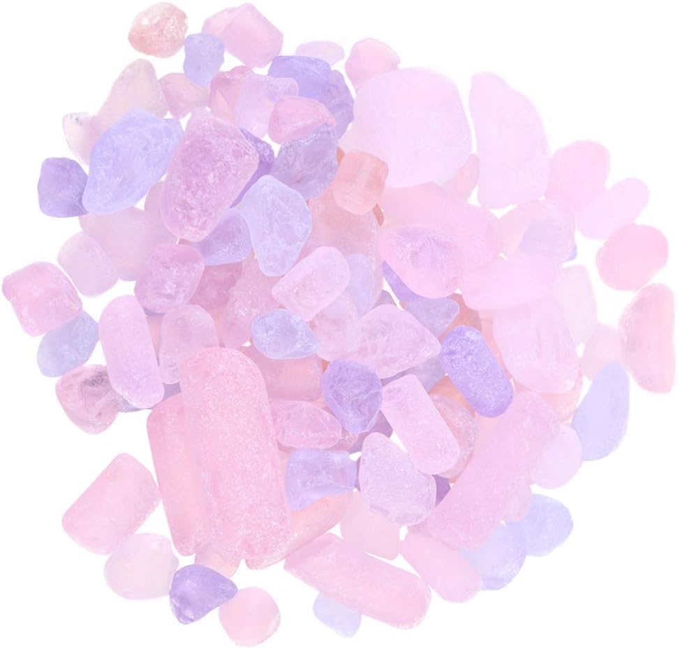 Balacoo Aquarium Gravel Stone Natural Gravel Irregular Shape Polished Gravel for Outdoor Garden Landscaping Vase Fillers Decoration Pink Purple - Image 4