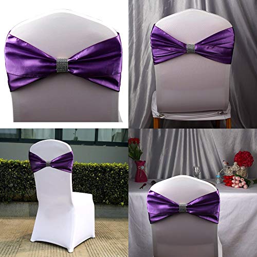 Digoon Napkin Rings Rhinestone Napkin Rings Adornment for Wedding Party (100 PCS, Silver)
