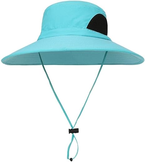 Amazon Co Jp 釣りウェアサンハット夏キャップキャンプ釣りハイキング登山のためのつば広uvプロテクトキャップ メンズ ファッション小物 Color Blue ホーム キッチン