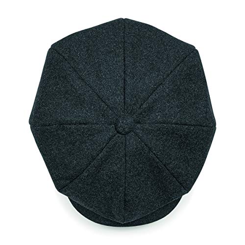 ASVP Shop Newsboy Cap - Flat Cap - Baker Boy Hat - Gatsby Men's Hat - Peaky B Shelby Cap Charcoal Marl
