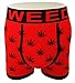 Men's Novelty Boxer Shorts Briefs Trunks Underwear WEED LEAF (3 pack) Black Red White LARGE