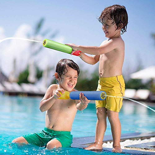 Creatck Water Gun, 4 Pack Water Guns for Kids Soft Foam Water Blaster Summer Pool Toys for Child Adults - Family Game Expert (Ramdon Color Handle)