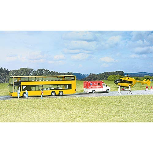 siku 1884, MAN Doppelstock Linienbus, 1:87, Metall/Kunststoff, Gelb, Bereifung aus Gummi 6