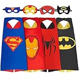 Spess Superhero Costumes Toddlers Cape and Mask for Kids with Stickers and Tattoo