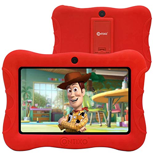 Contixo 7″ Kids Tablet V9-3 Learning Toy Android 9.0 Parental Control Tablets 2GB RAM 16GB Touchscreen HD Display WiFi Camera 20+ Education Apps Best Gift(Red)
