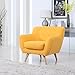 Case Andrea Milano Mid Century Modern Tufted Button Living Room Accent Chair (Yellow)