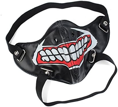 Steampunk Motorcycle Graffiti Leather Punk Face Role Cosplay Mask Props Black