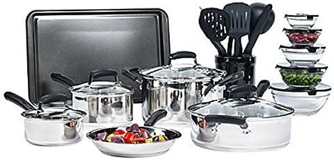 25-Piece Stainless Steel Mega Cookware Set