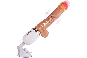 Thrusting Dildo Vibrator for Women with 10 Vibrations & 3 Thrustions, Heating 42℃, Realistic Cock Dick Penis Sex Adult Toy fo