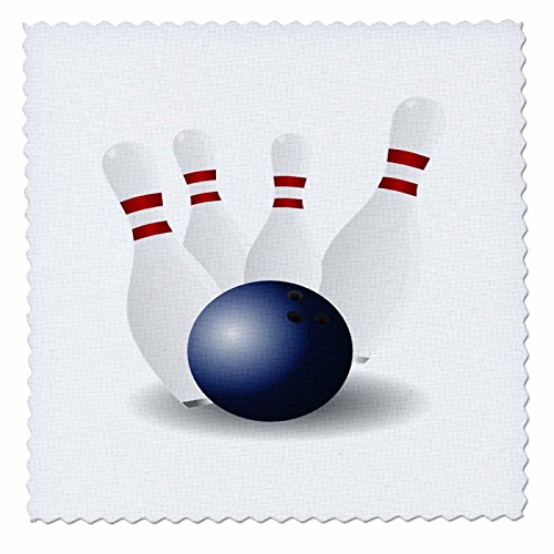 3dRose Florene Sports - Bowling Ball with 4 Pins - 8x8 inch Quilt Square (qs_48…