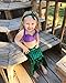Mulfei Halloween Costume 4pcs Kids Girl's Fancy Cut Mermaid Tail Swimsuit Bikini Set for Swimming Without Monofin (120-130cm (5-6Y))