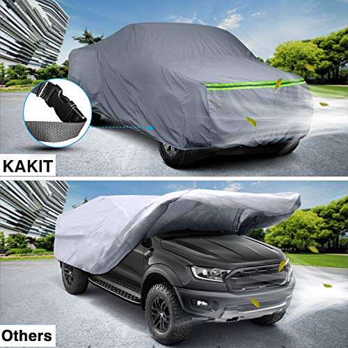 KAKIT Waterproof Truck Cover 6 Layers Pickup Truck Cover All Weatherproof with Door Zipper for Auto Vehicle Outdoor Indoor(Fit Truck Up to 242")