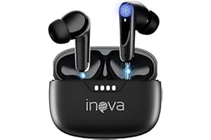INAVA Fone de Ouvido Bluetooth 3ª Geração, 50 Horas de Bateria, Microfone com Cancelamento de Ruído (ENC), fone de ouvido esportivo Ergonômico, Ideal para Academia/Corrida/Trabalho (Preto)