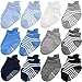 Baby Non Slip Grip Toddler Socks - Ergonomic Anti Skid Sole Grips For Boys Girls Toddlers Kids Infant - 12-36 Months Soft & Breathable Cotton Socks Set For Baby Boy Kid (Blue Craft) primary