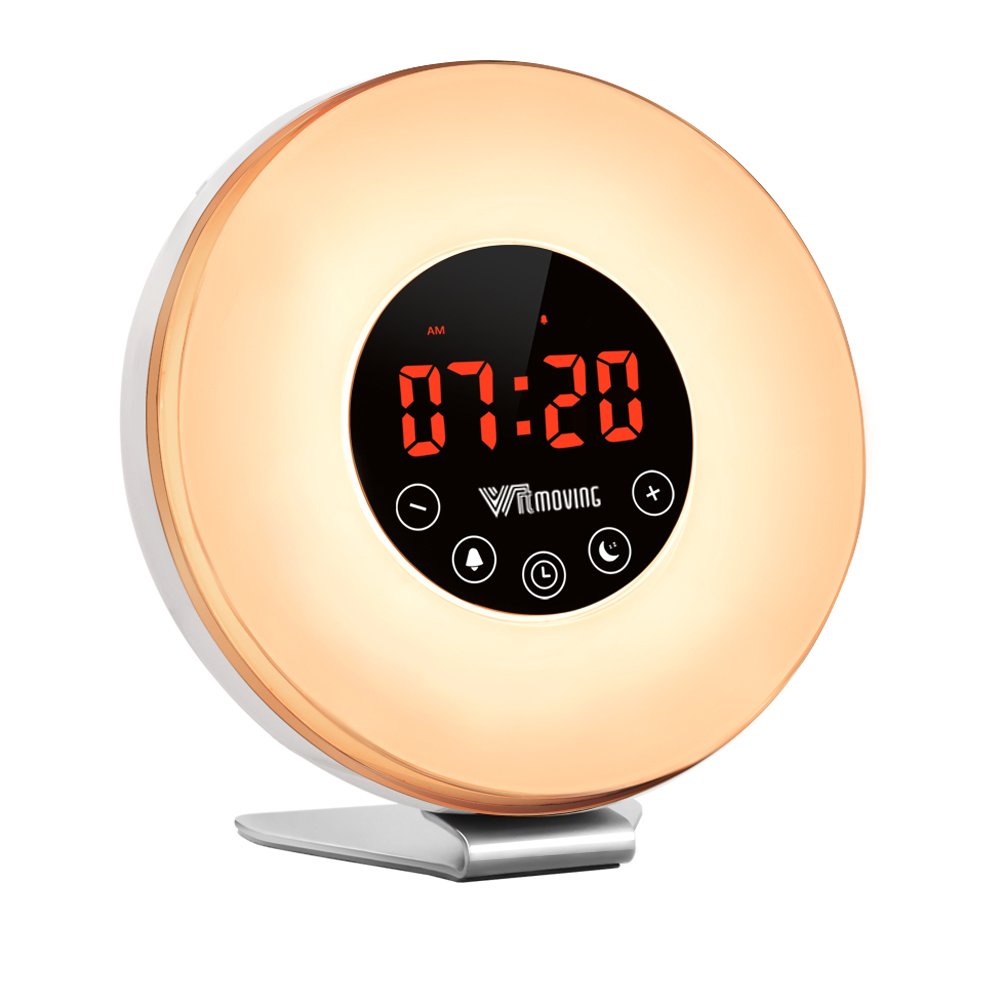 WitMoving Alarm Clock, Wake Up Light Bedside Sunrise Simulator with