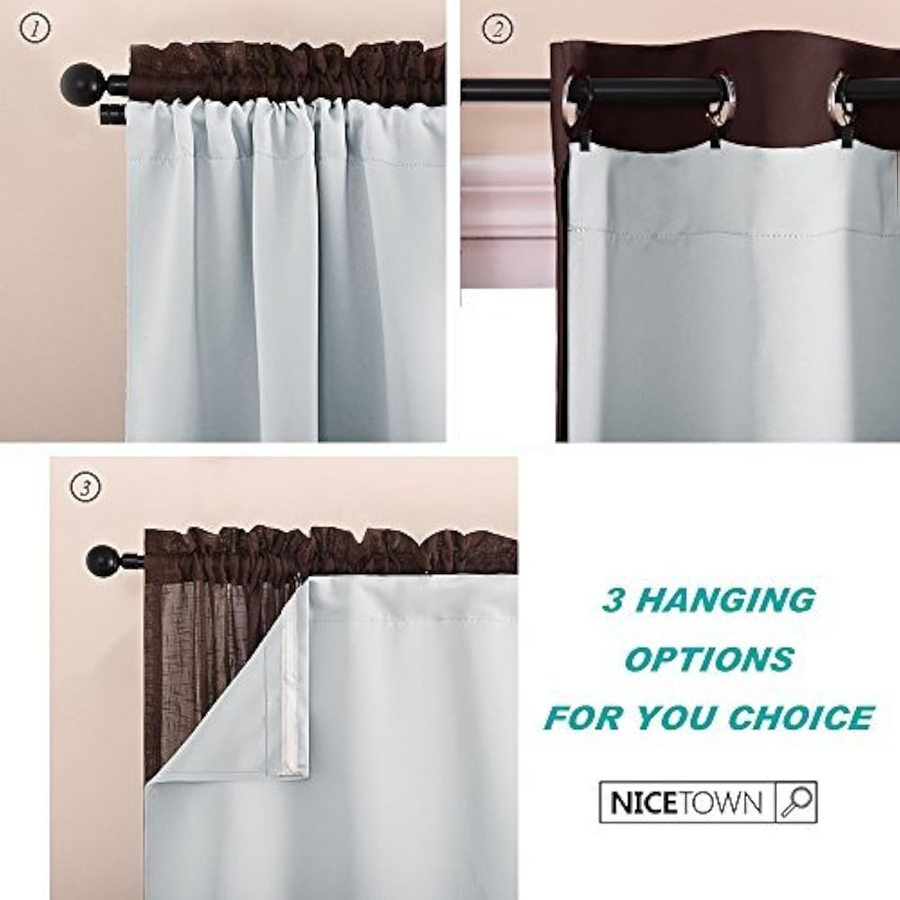 White Blackout Curtain Liners Window Noise Reducing Light Blocking 84