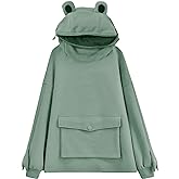 LNYSOTX Frog Hoodie Sweatshirt Zipper Mouth for Women Teen Girls