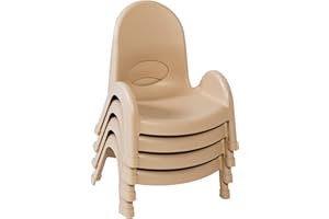 ANGELES Children’s Factory AB7705NT4 5-Inch Value Stack Chairs Set of 4 (Natural Tan)