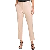DKNY Womens Linen Ultra High Rise Straight Leg Pants Pink 6