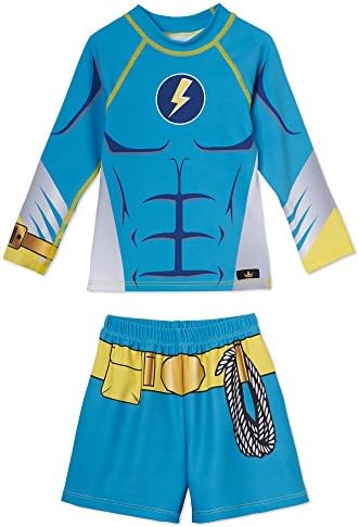 Little Boys Superhero Swim Trunks and Swimsuit Set – UPF 50 – Won't Fade – USA Made