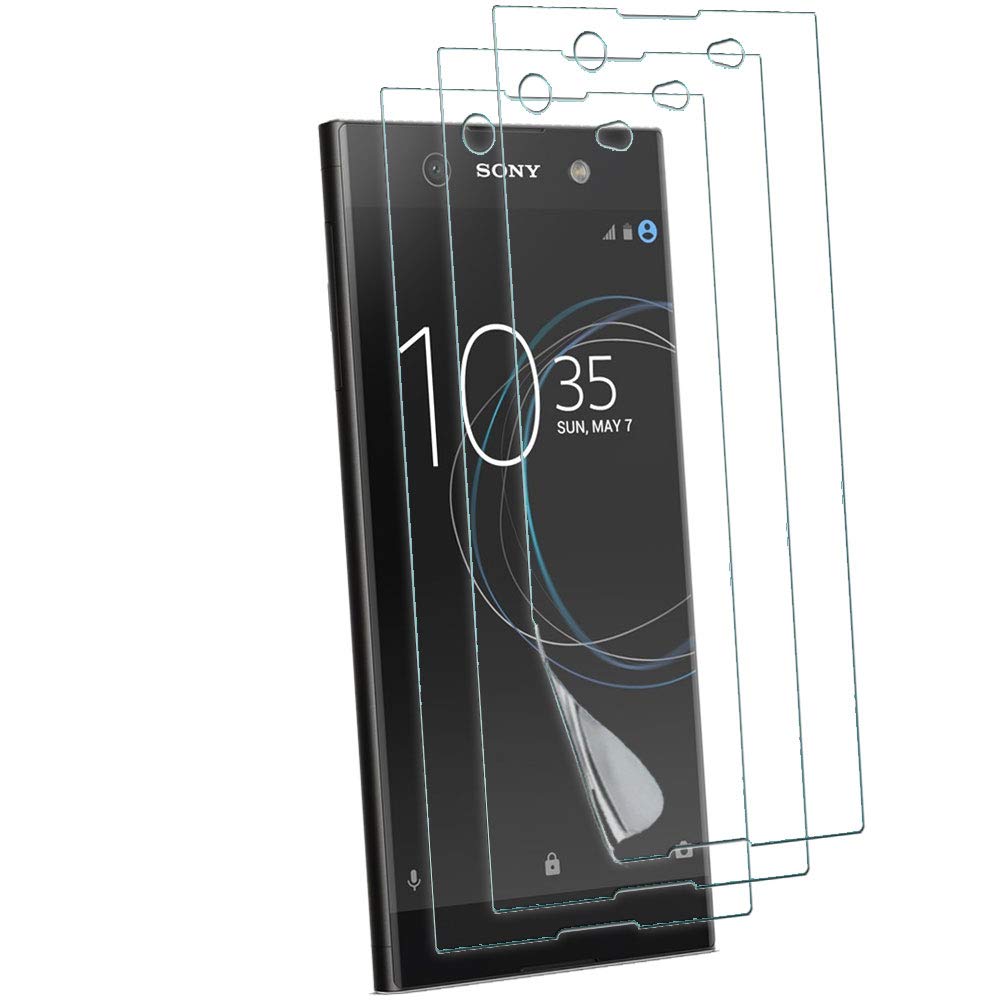 TECHGEAR [3 Pack] Screen Protectors to fit Sony Xperia XA1 Ultra [ghostSHIELD Edition] Genuine Reinforced Flexible TPU Screen Protector Guard Covers with Full Screen Coverage inc Curved Screen