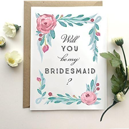 Will You Be My Bridesmaid Card - Botanical Bridesmaid Cards - Rustic Romantic Bridesmaid Card