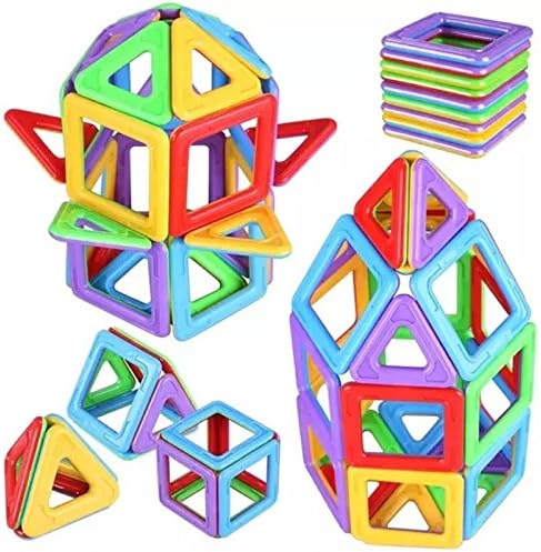 Joy Mags Magnetic Blocks Solid Color Building Tiles Construction Stacking Toys Set (88 Pieces)