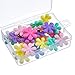 TecUnite 30 Pieces Needle Threaders with Clear Box Multicolor Plastic Flower Head Wire Loop Needle Threader for Hand Sewing