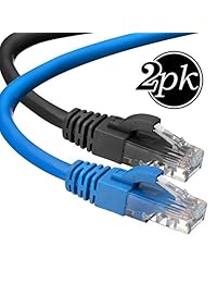 Cables ethernet Cat6, azul y negro, Negro   azul