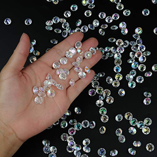 YUEAON 2000pcs AB Color Crystals Acrylic Diamonds Vase Fillers for Table Centerpiece Wedding Bridal Shower Party Decorations,10mm - Thumbnail 2