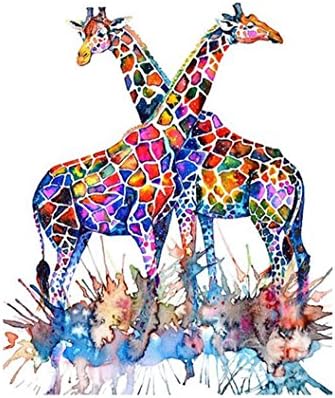 Diamond Painting Kit ACTIMEX 5D DIY Diamond Painting Rhinestone Crystal Embroidery Pictures Cross Stitch for Home Wall Decoration Colorful Giraffe 30 * 40 cm (11.8 * 15.7 inch)
