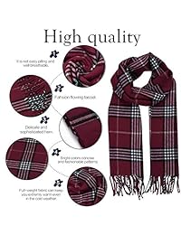 SOJOS SC3010 - Bufandas de cachemira con borlas para hombre y mujer