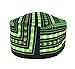 Vipada Handmade African Dashiki Hat Kente Pattern Kufi Kofi Hat Cap Style2 (Black and Green)