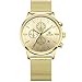 Mens Stainless Steel Calender Alloy Business Formal Quartz Wrist Watch for Man (Gold)