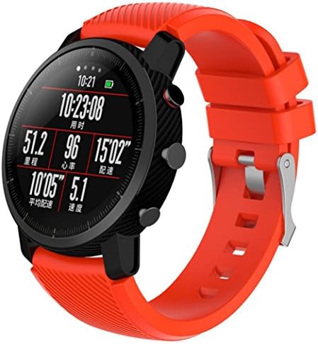 Sansee Replacement Soft Silicagel Sports Watch Band Strap For HUAMI Amazfit Stratos Smart Watch 2 (Red)