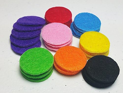 AromaRain 40-Count (24mm) Premium Essential Oil Pads (8 Colors) - Refill and Replacement Essential Oil Necklace Pads For Aromatherapy